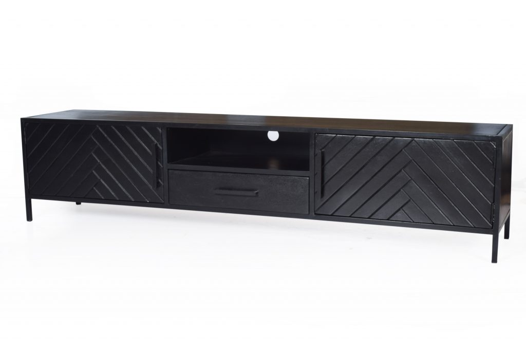 visgraat tv meubel zwart