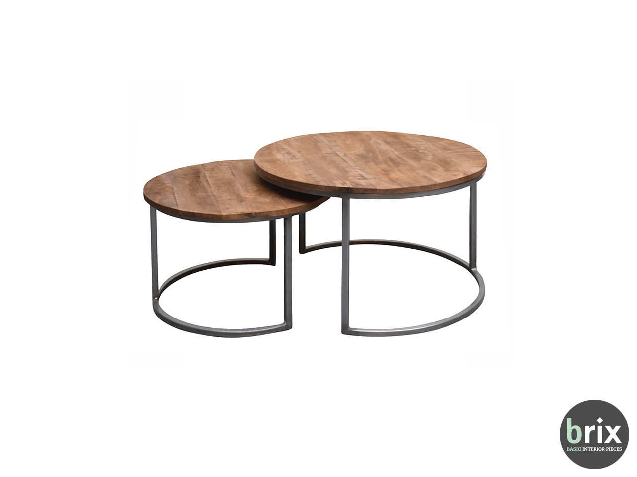 11781 Salontafel Jamie (set of 2) Steel and mango wood